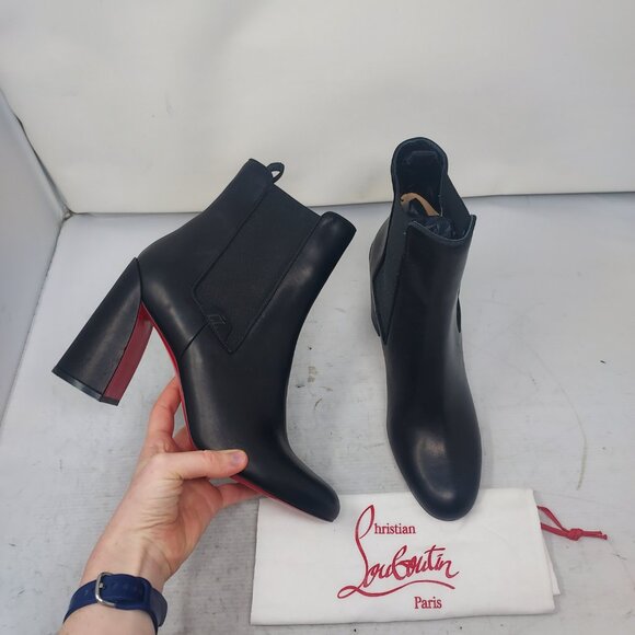 Christian Louboutin Black Leather Turelastic Chelsea Boot - Picture 1 of 10